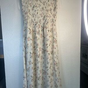 Reformation Floral Print Dress with Pink and Green Accents